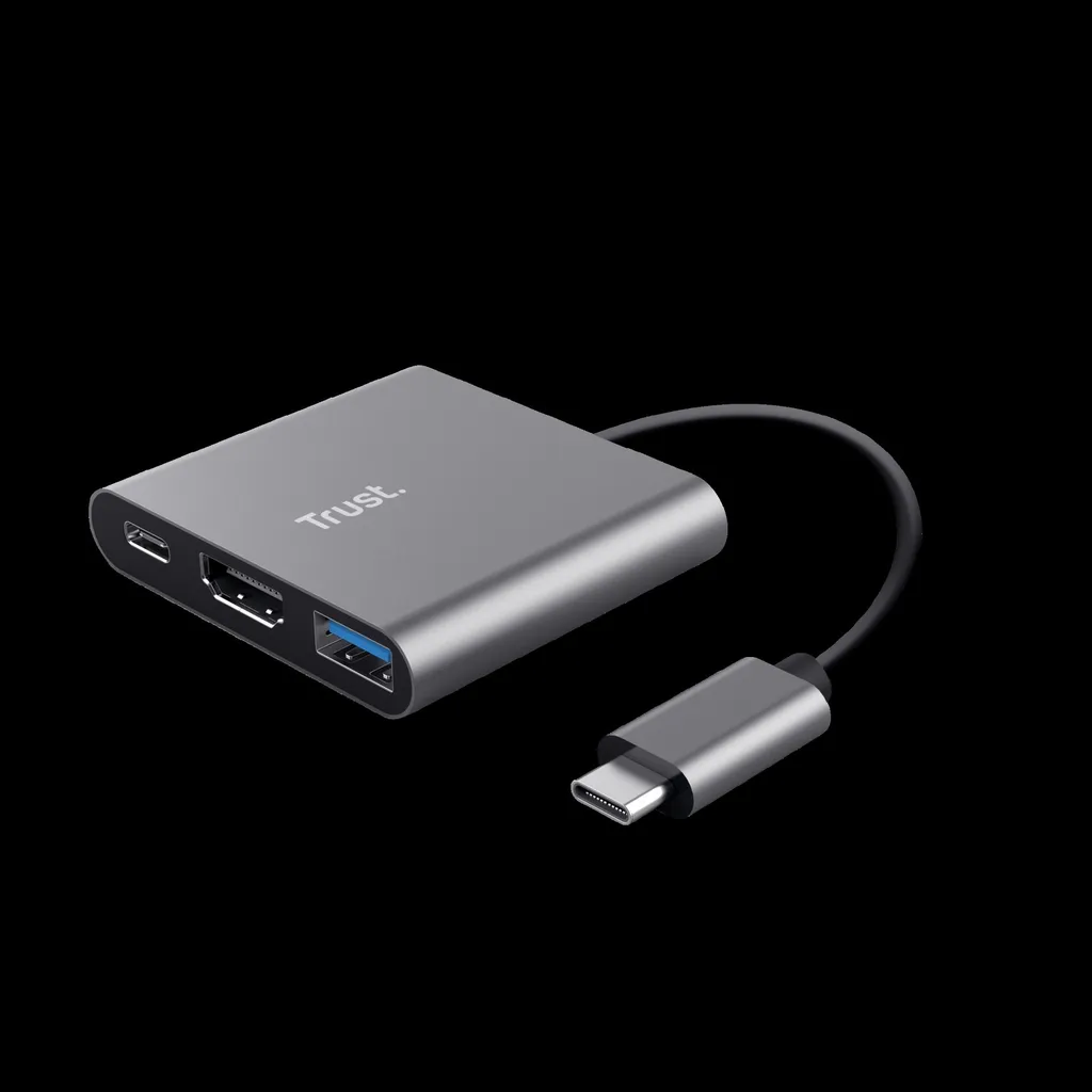 [DTF-TR00040] Trust adaptador 3-en-1 multipuerto USB-C-HDMI y-Tipo C - 23772