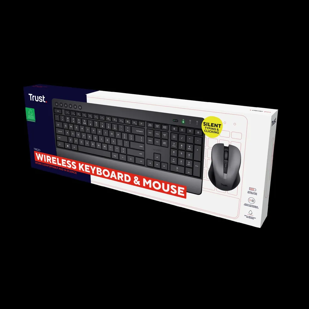 [DTF-TR00062] Trust teclado y mouse inalambrico eco en español teclas y botones silenciosos - 24531