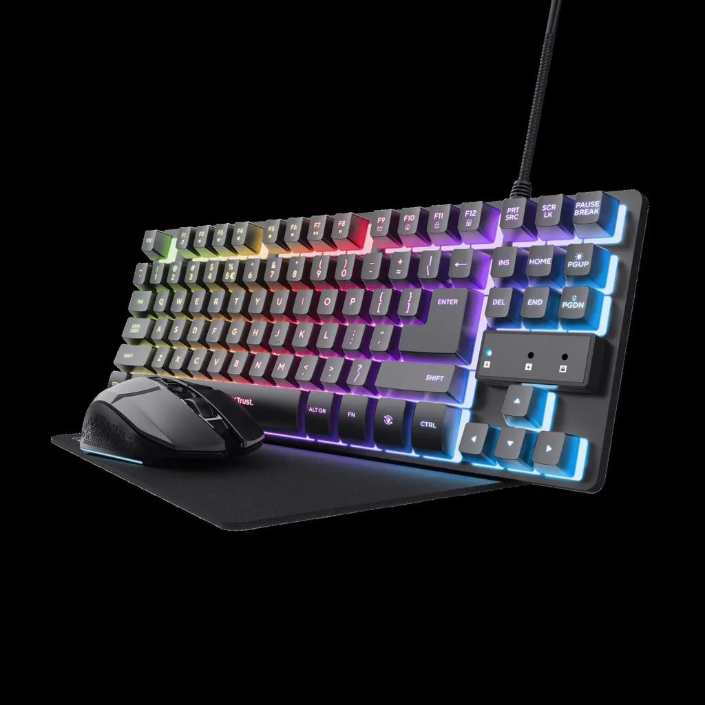 [DTF-TR00091] Trust teclado mouse y almohadilla gamer color negro en español - 25227
