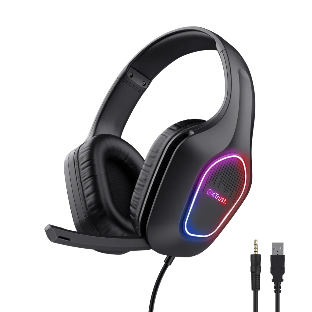 Trust audifonos alambricos gamer iluminacion led multicolor - 25331