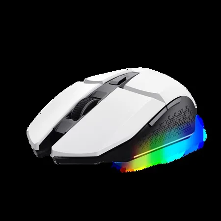 Trust  mouse gaming inalambrico GXT 110 Felox recargable con iluminación LED multicolor blanco - 25069