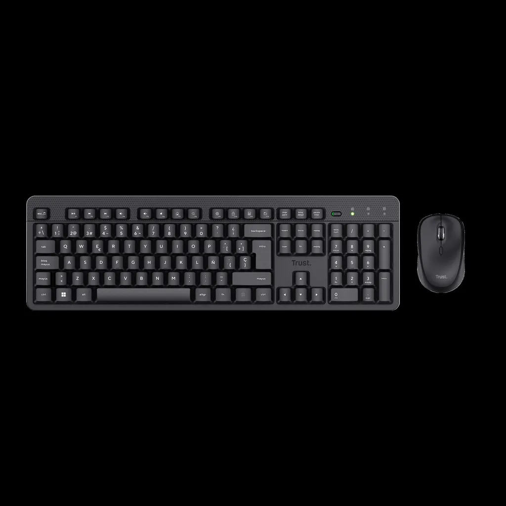 Trust combo de teclado y mouse inalámbricos y silenciosos ES ODY II - 25020