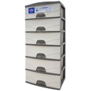 COMODA 6 GAVETAS 55CMX39.5CMX124CM CHOCOLATE-BEIGE