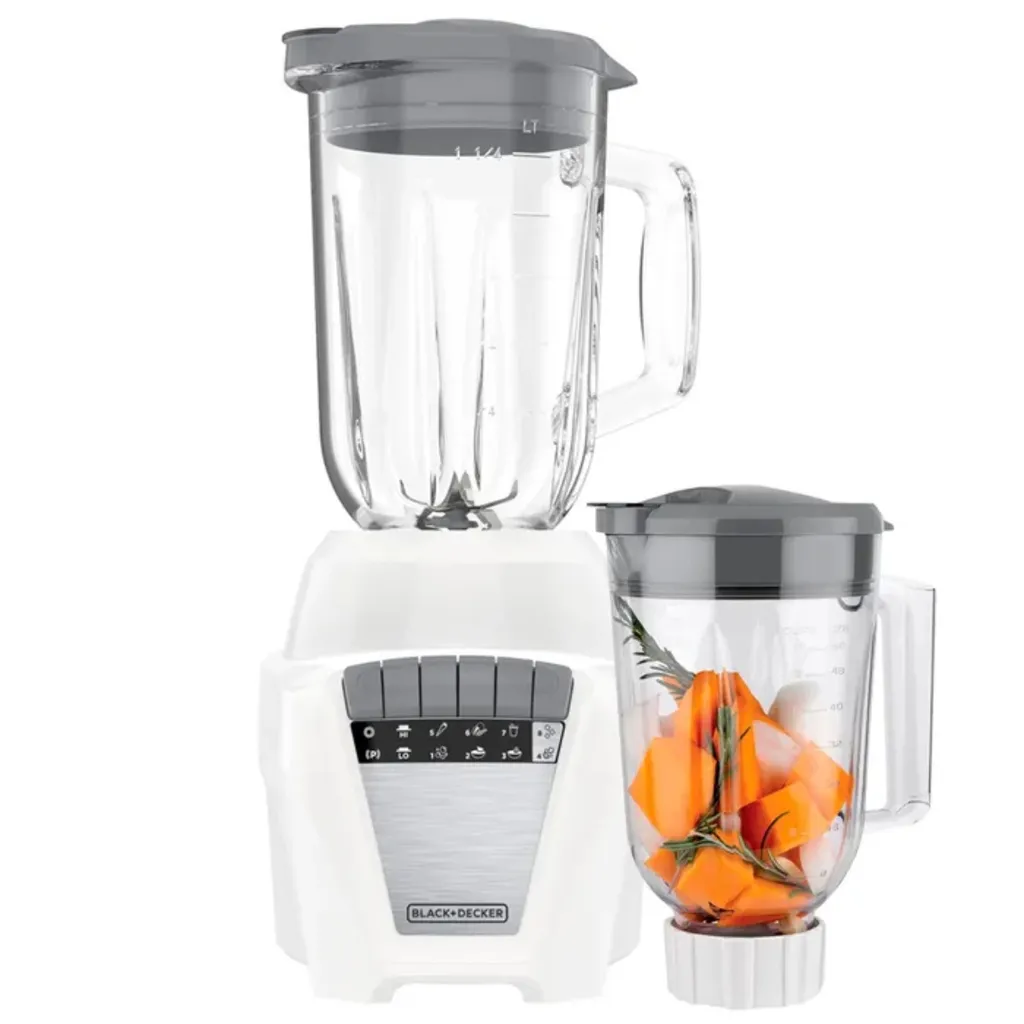[DTF-BD00310] Black + Decker licuadora 2 vasos vid y plast 1.25 L y 1.65 L 700W blanca - BL0876-3WDLA