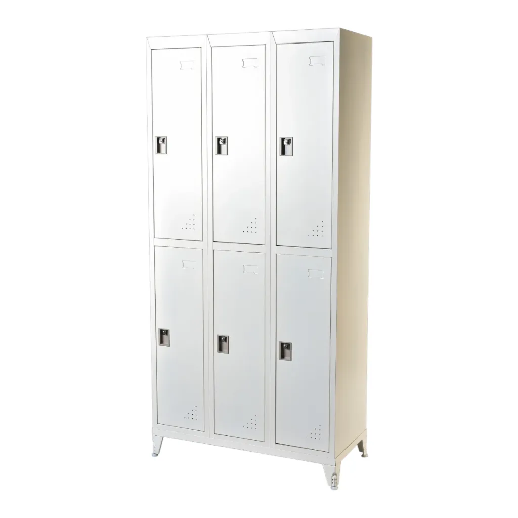 Locker tipo casillero metálico de 6 puertas