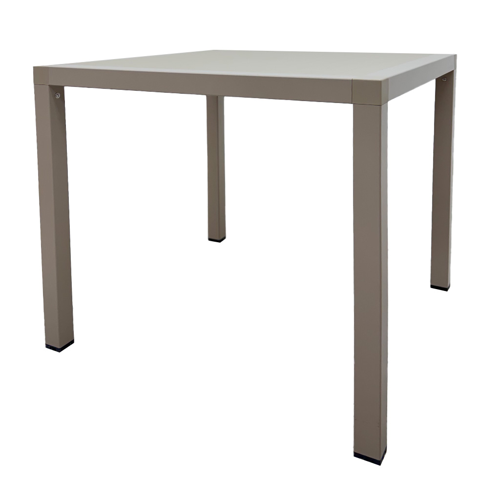 Mesa de plástico con patas de alumino