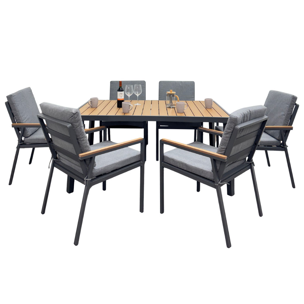  Juego de Comedor 6 Sillas Aluminio