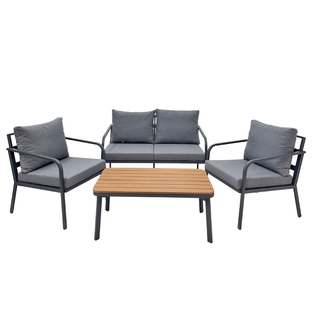 Juego de sala y mesa de aluminio