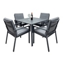 COMEDOR 4 SILLAS ALUMINIO
