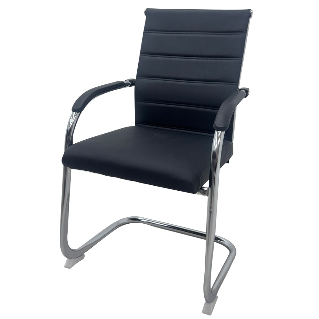 Silla de espera en vinilo negro