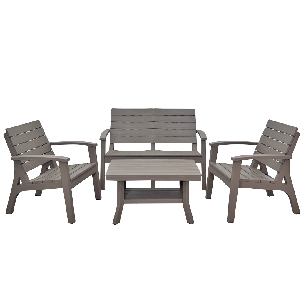 [TK-SF-86] SALA 2-1-1+MESA PLASTICA MARRON CHOCOTERRA