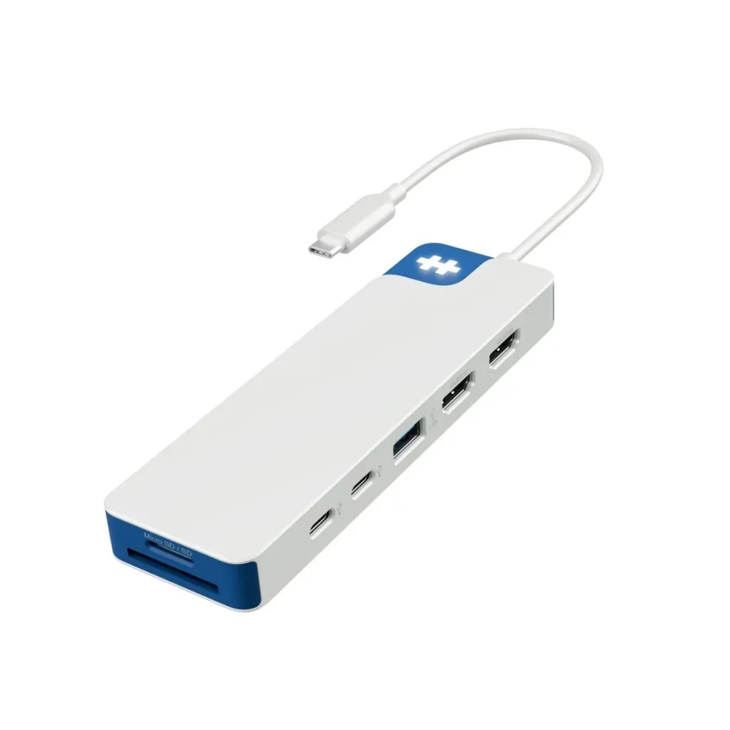 Targus hub hyper flex 9 puertos USB-C + HDMI + MicroSD en blanco - HD4103BUGL