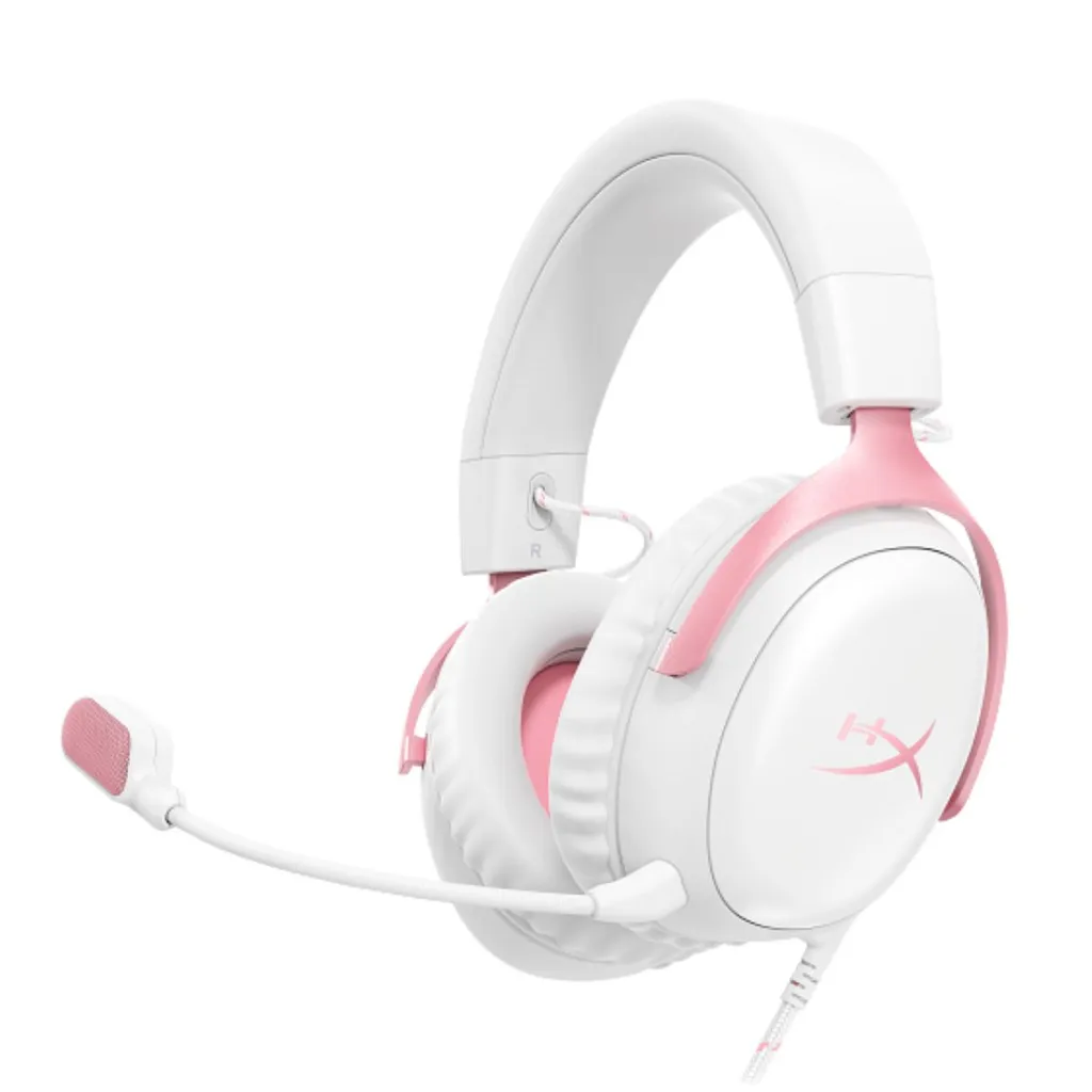 HP Auriculares HyperX Cloud III color blanco con rosado 9W1Q4AA