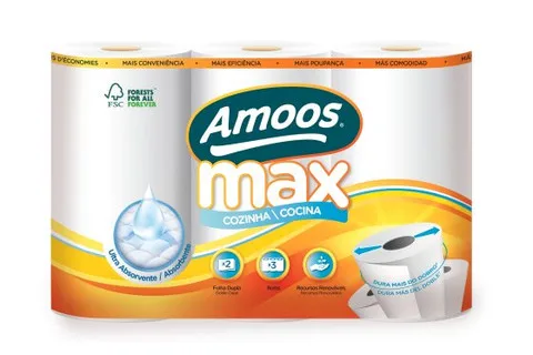 [DTF-AM00044] Amoos toalla de cocina MAX 3 pack 90 hjs dobles ( 22 mtrs) paq x 7 - C622202