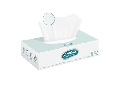 Amoos pañuelos faciales de papel desechable cosmetico 100 X 2 capas caja de 24unds- F622701