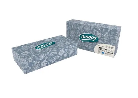 Amoos pañuelos faciales de papel desechable cosmetico 70 X 3 capas caja de 24unds- F622701