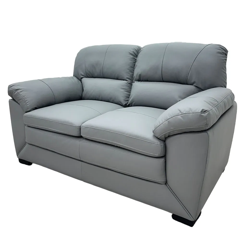 [TK-SA-4357] SOFA DOBLE CUERO SINTETICO GRIS
