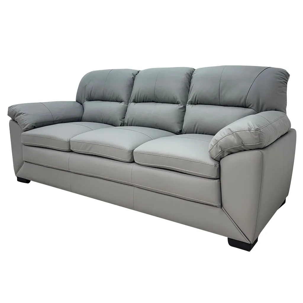 [TK-SA-4359] SOFA TRIPLE CUERO SINTETICO GRIS