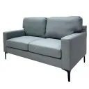 SOFA DOBLE CUERO SINTETICO GRIS