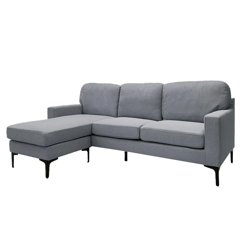 [TK-SA-4345] SOFA EN L LINO GRIS CLARO