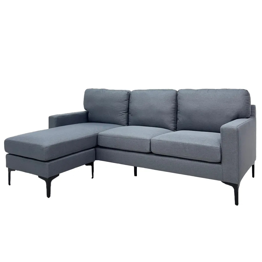 SOFA EN L LINO GRIS OSCURO