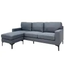 SOFA EN L LINO GRIS OSCURO
