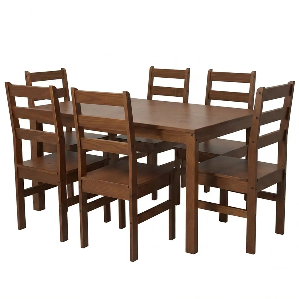 [TK-CO-4017] COMEDOR 6 SILLAS MADERA PINO