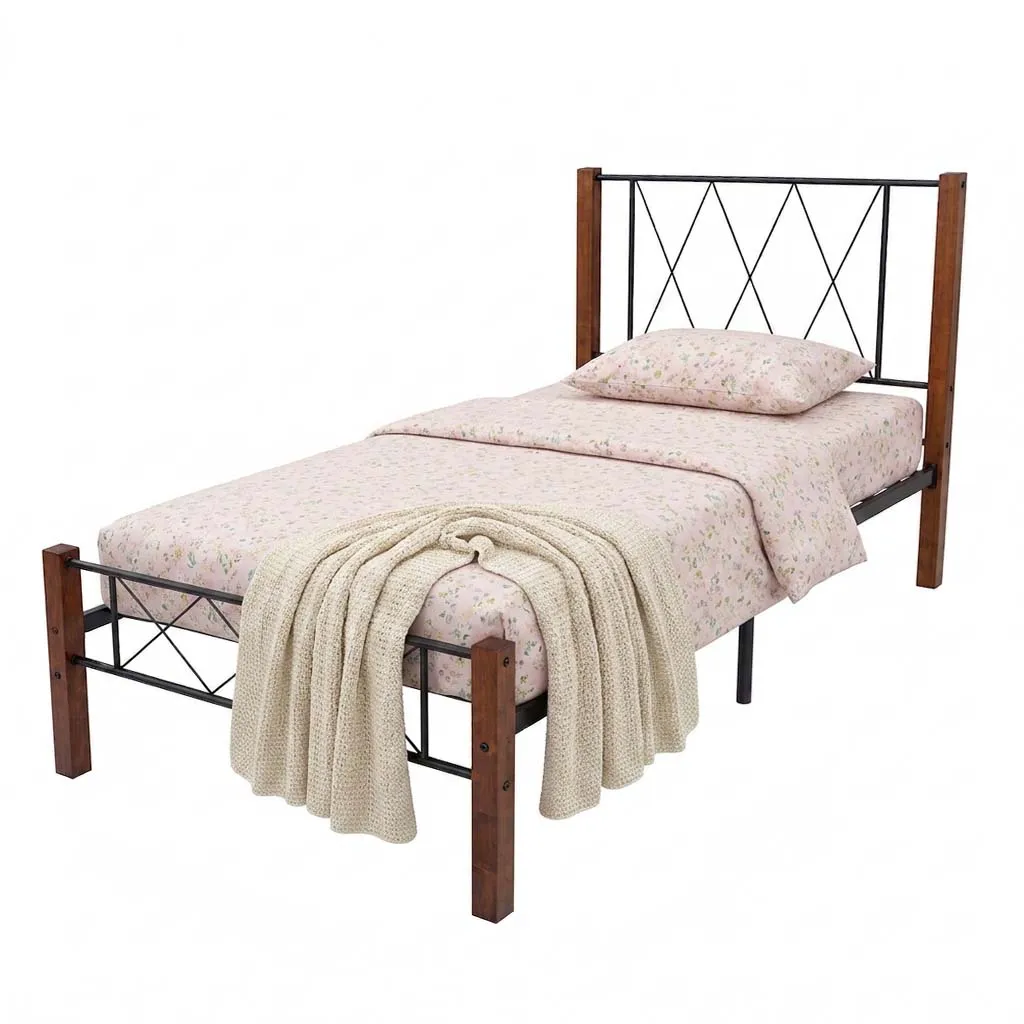 [TK-CA-1720] CAMA INDIVIDUAL RESPALDO METAL