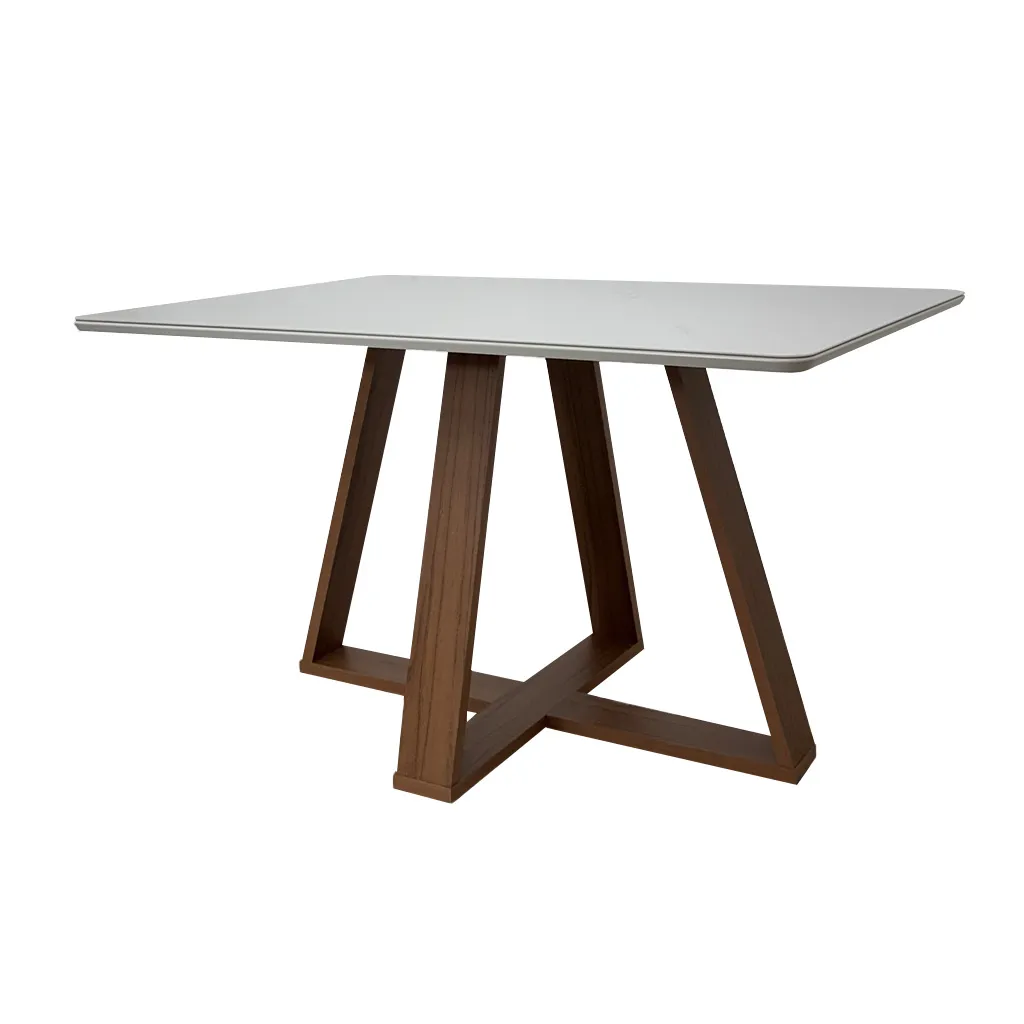 [TK-PA1200451] MESA COMEDOR 135CM C/VIDRO CANELA