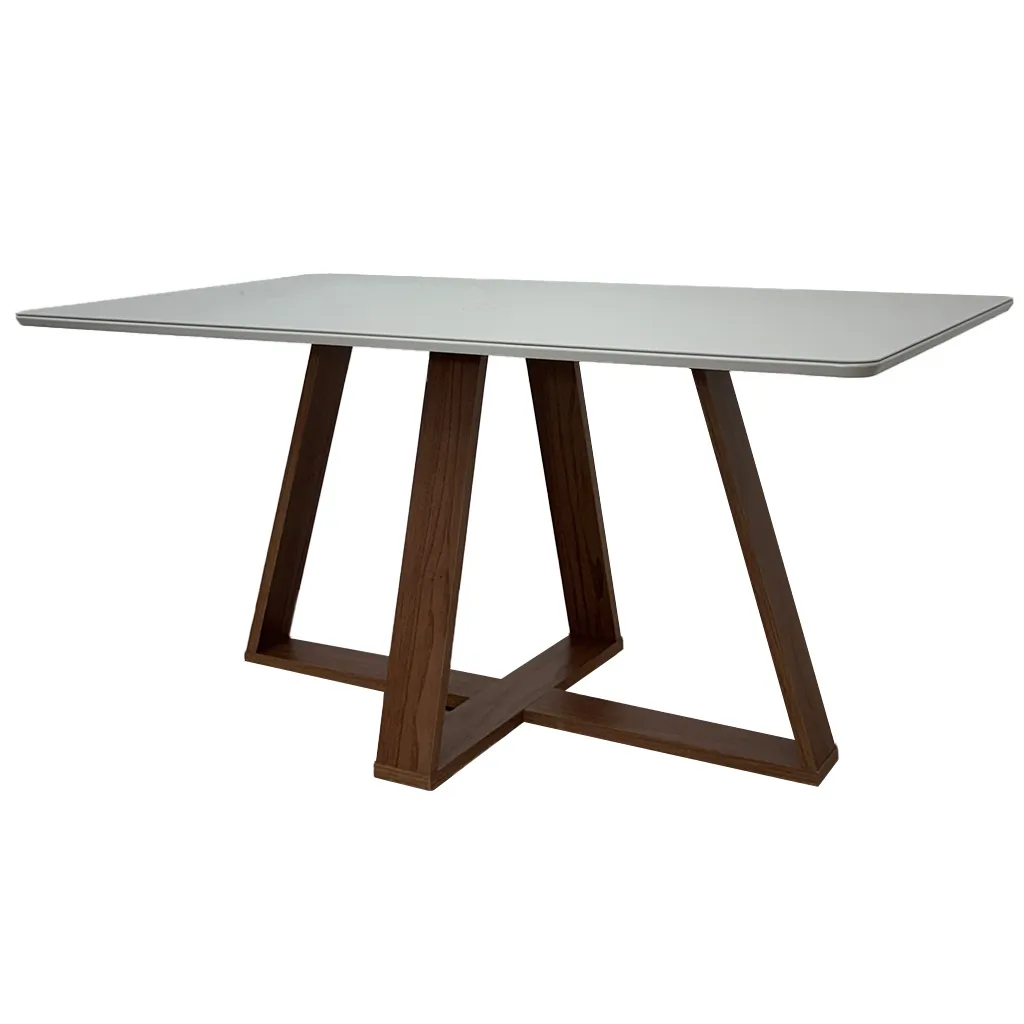 [TK-PA1200551] MESA COMEDOR 160CM C/VIDRIO CANELA