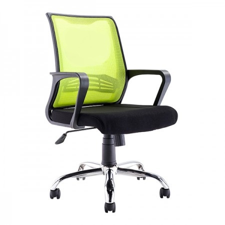 [MR-SI-140] Silla de oficina secretarial con brazos Verde Fluorescente