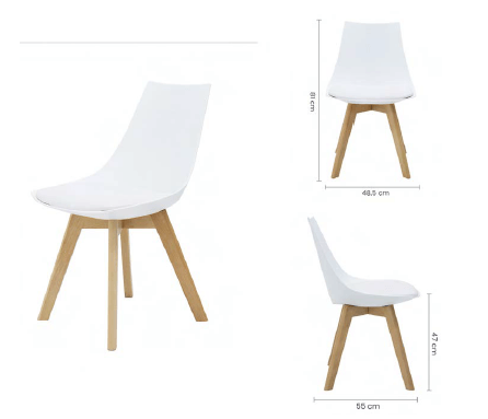 [TK-SI-36] Silla para Comedor en Blanco