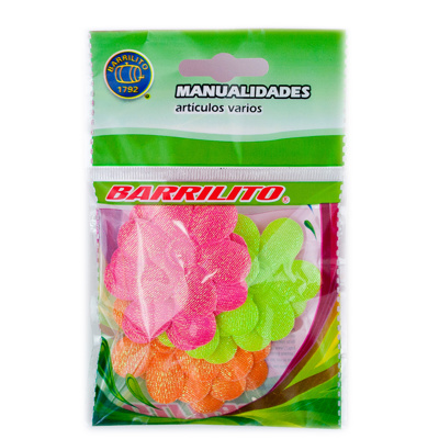 [DTF-BA00423] Barrilito flores de satinada 073 45 mm. 12 piezas