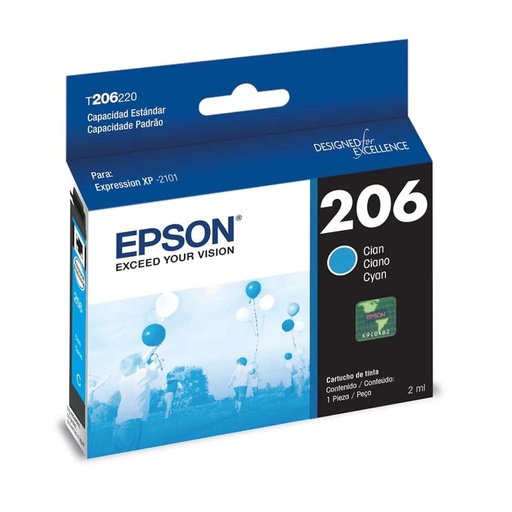 [DTF-EP00459] Epson cartucho T206220-AL 206 cian xpression XP-2101