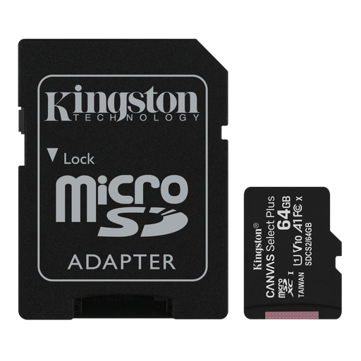 [DTF-KS00126] Kingston tarjeta de memoria Micro SD c/adaptador (clase 10) SDCS2/64GB Canvas