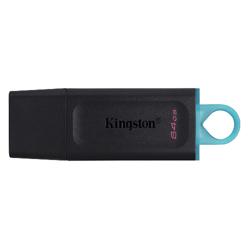 [DTF-KS00142] Kingston USB Memoria USB 3.2 Negra con turquesa DTX/64GB