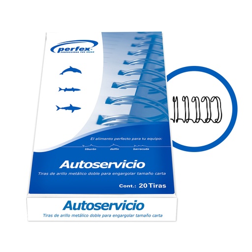 [DTF-PX00046] Perfex arillo metalico paso 3:1 tamaño carta 1/4 #4  caja 135 unds