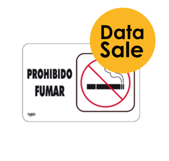 [DTF-SA00308] Sablon rotulo prohibido fumar rigido adhesivo 15.2