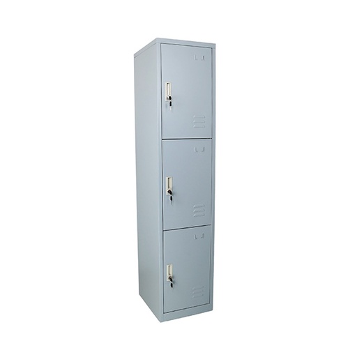 [MR-LK-30] Locker metálico de 3 puertas o espacios, con llave