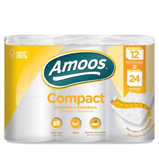 [DTF-AM00039] Amoos papel higienico compac doble hoja 266 H 12 rollos paq x 4 - H603212