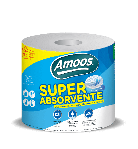 [DTF-AM00037] Amoos toalla mayordomo super absorbente doble hoja 180 h paq 6 und J624510